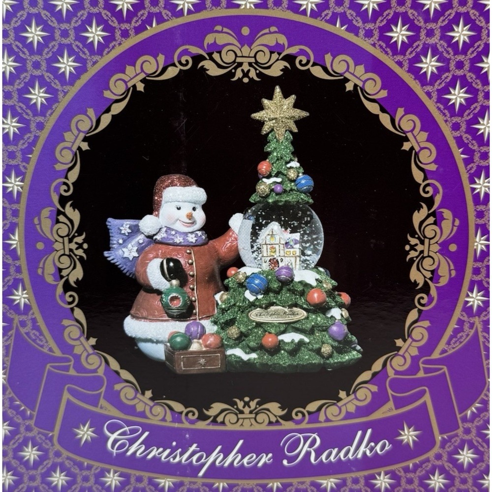 RARE Christopher Radko AN EYE FOR DETAIL Snowglobe NOS Sealed 2017 Snowman Tree